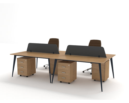محطة عمل - مخطط مفتوح متعدد المقاعد، MDF وقاعدة معدنية - WR606