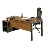 Executive Desk – L-Shaped with Side Storage Metal Legs – MD124