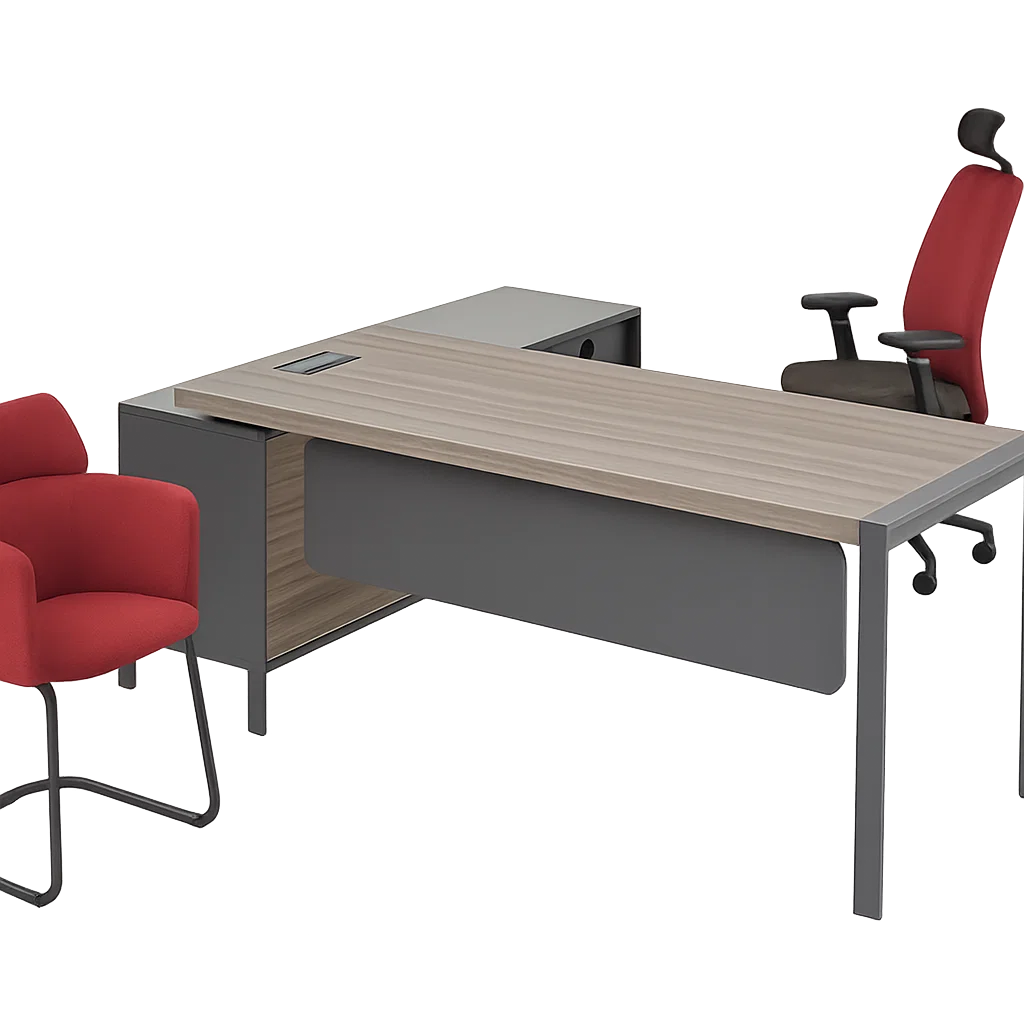 Executive Desk – Compact Metal Legs Multi-Size – MD125