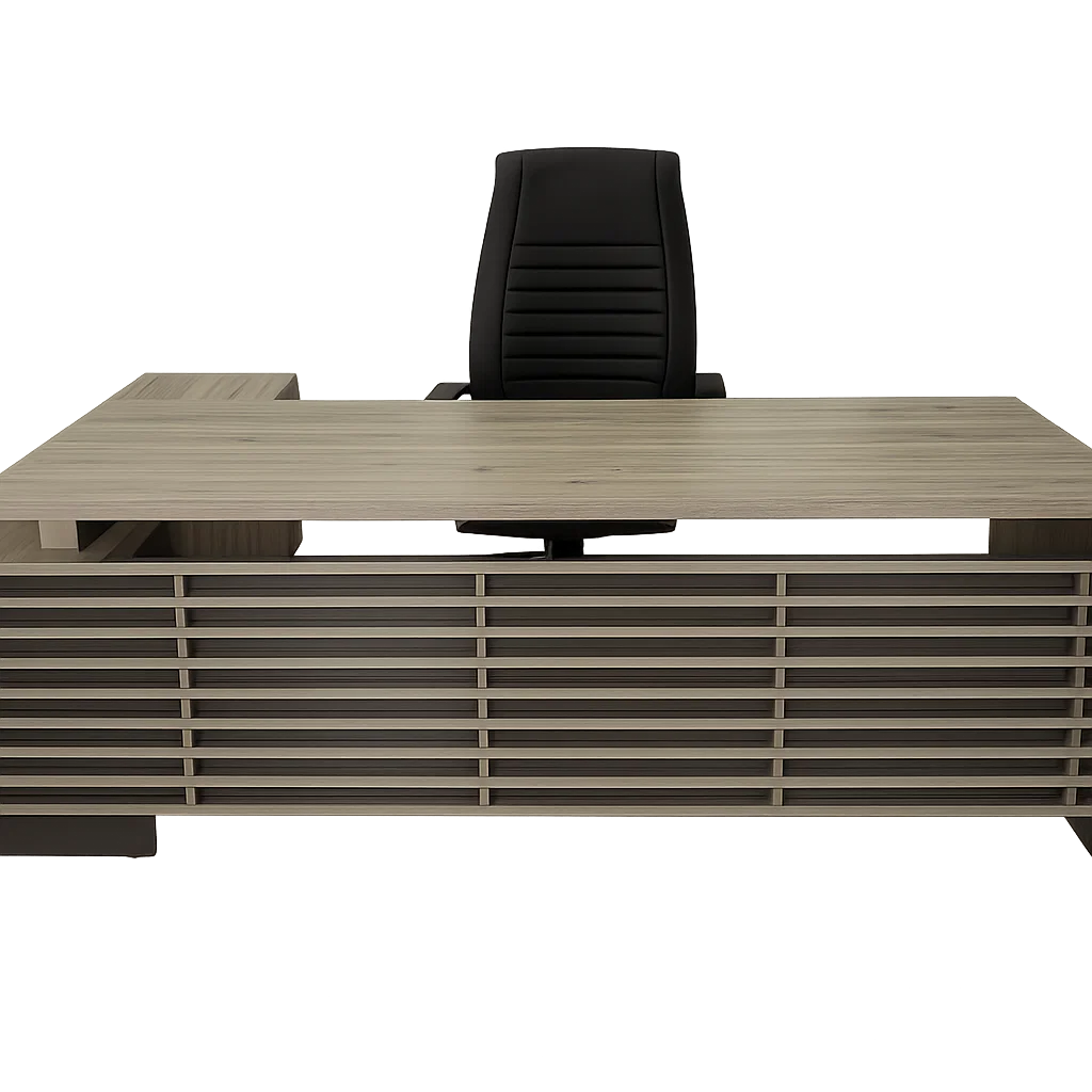 Executive Wooden Desk – Slatted Panel Multi-Size – MD151
