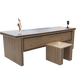 Executive Wooden Desk – Open Office with Bookshelf Unit – MD196
