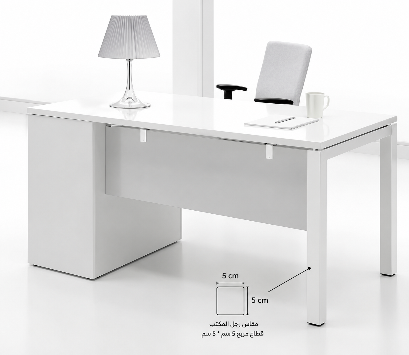 Employee Desk – 3 Drawers, 34mm Top, Side Drawer Unit 40×60cm – ED 33
