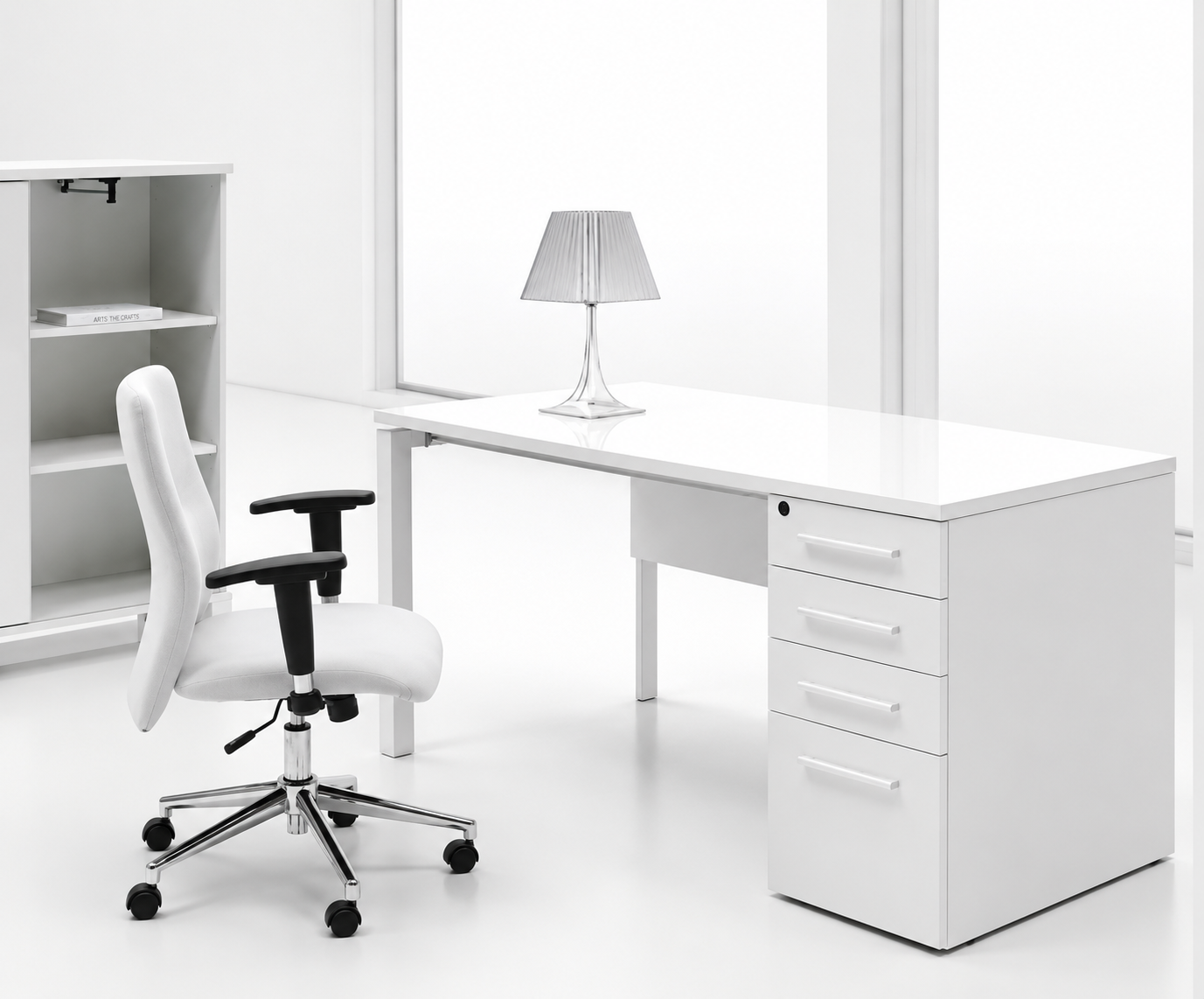 Employee Desk – 3 Drawers, 34mm Top, Side Drawer Unit 40×60cm – ED 33