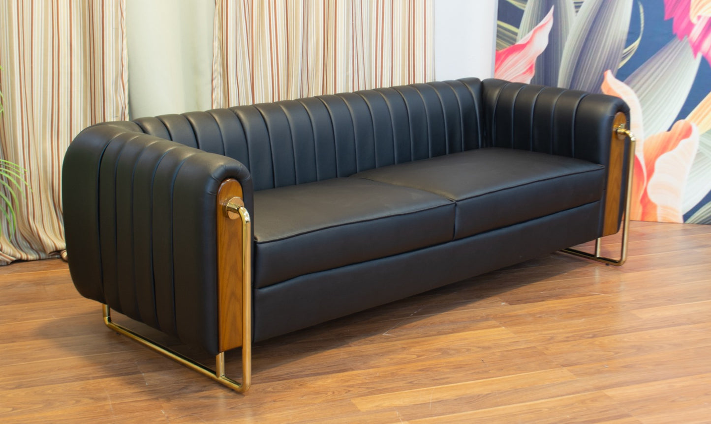 Lounge Sofa – Faux Leather & Solid Wood Frame – SF-102