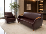 Lounge Sofa – Faux Leather, Pine Wood Frame & Legs – SF-178