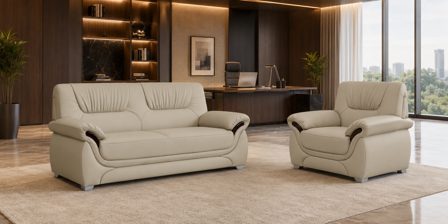 Lounge Sofa – Faux Leather, Pine Wood Frame & Legs – SF-200