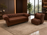 Lounge Sofa – Faux Leather, Hardwood Frame, Metal Legs – SF-203