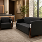 Lounge Sofa – Faux Leather, Pine Wood Frame & Legs – SF-204