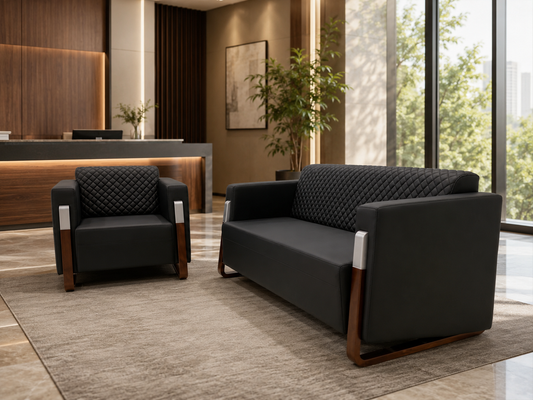 Lounge Sofa – Faux Leather, Pine Wood Frame & Legs – SF-204