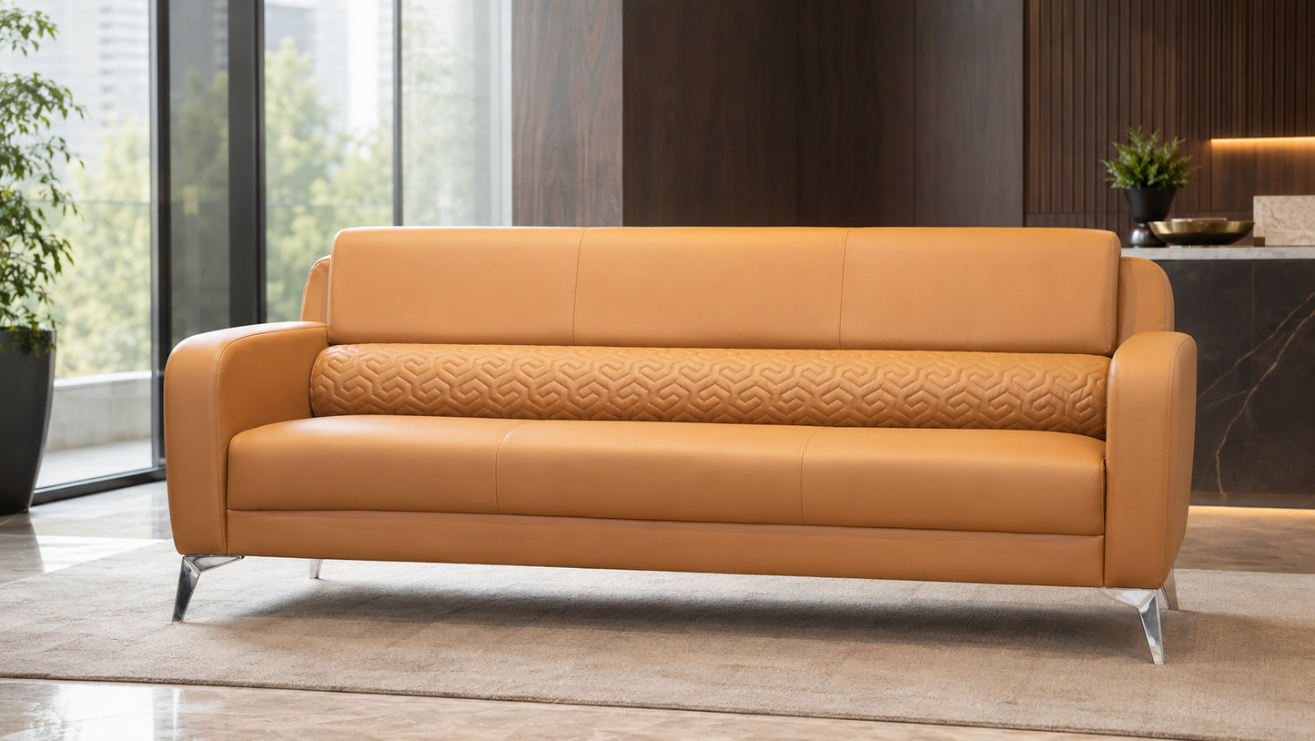 Lounge Sofa – Faux Leather, Pine Wood Frame & Legs – SF-301