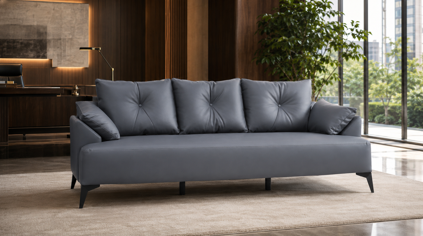 Lounge Sofa – Faux Leather, Pine Wood Frame & Legs – SF-303